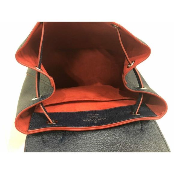 Lock Me Backpack Rucksack Leather Navy Silver Metal BB - Picture 8 of 8